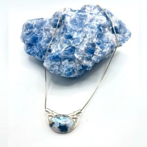 Silver Opal moonstone necklace